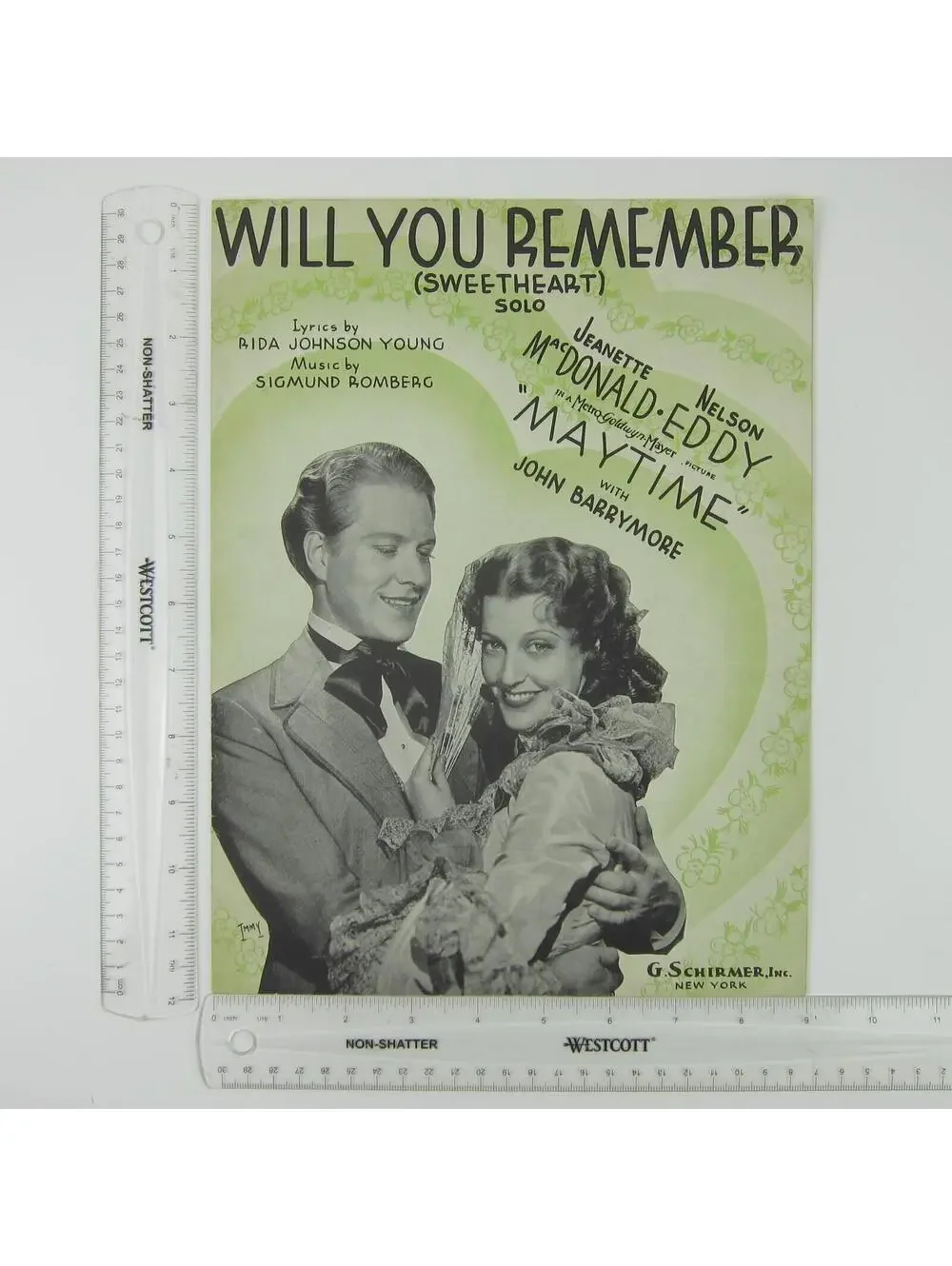 Sheet Music Will You Remember Maytime Jeanette McDonald Nelson Eddy Vintage 1937